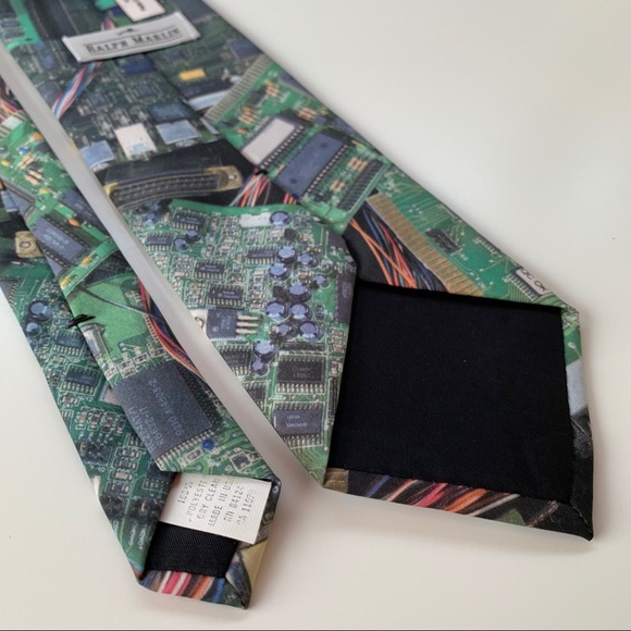 Ralph Marlin Computer Circuit Board Print Mens Tie - Picture 6 of 7